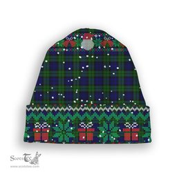 ScotsTee Shop Scottish Campbell Modern Tartan Plaid Christmas Deer Snowman Snowflake Bell Knit Beanie