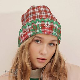 ScotsTee Shop Scottish Cameron Hose Ancient Tartan Plaid Christmas Deer Snowman Snowflake Bell Knit Beanie