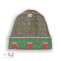 ScotsTee Shop Scottish Currie of Arran Ancient Clan Tartan Plaid Christmas Deer Snowman Snowflake Bell Knit Beanie
