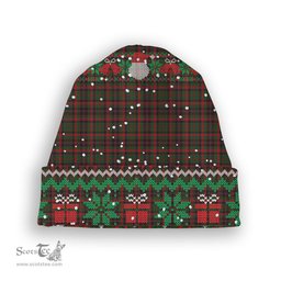 ScotsTee Shop Scottish Cumming 1850 Tartan Plaid Christmas Deer Snowman Snowflake Bell Knit Beanie