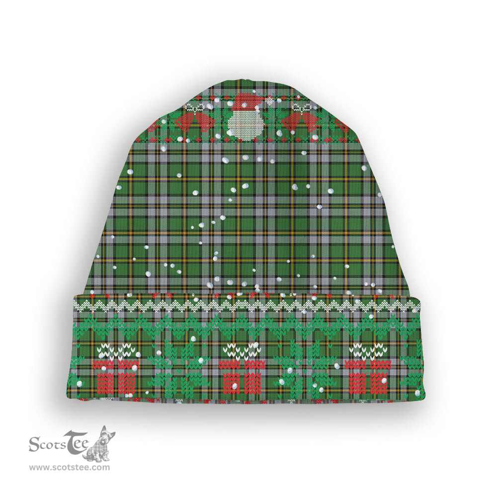 ScotsTee Shop Scottish Cape Breton Provincial Ancient Tartan Plaid Christmas Deer Snowman Snowflake Bell Knit Beanie