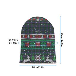 ScotsTee Shop Scottish Cooper Tartan Plaid Christmas Deer Snowman Snowflake Bell Knit Beanie