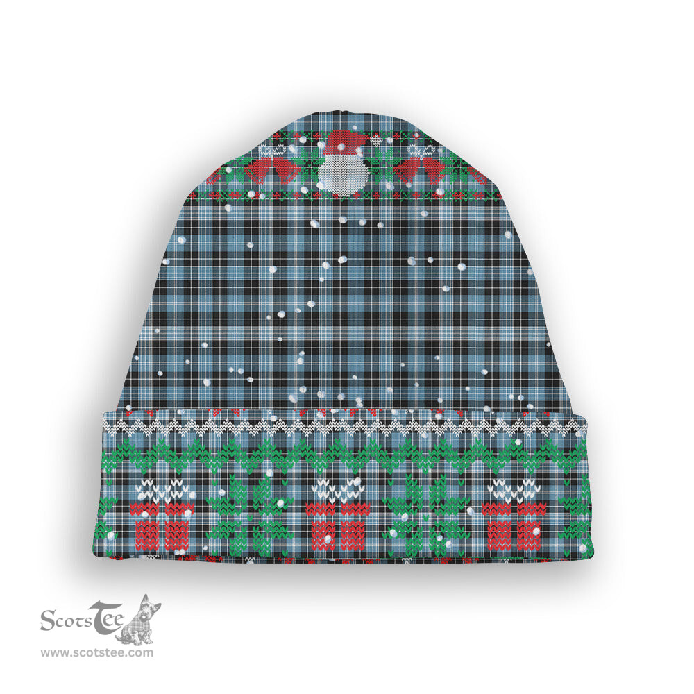 ScotsTee Shop Scottish Clark Ancient Tartan Plaid Christmas Deer Snowman Snowflake Bell Knit Beanie