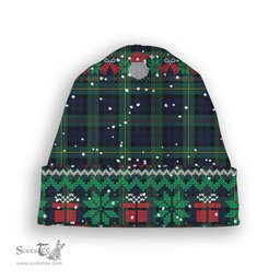 ScotsTee Shop Scottish Ewing Modern Tartan Plaid Christmas Deer Snowman Snowflake Bell Knit Beanie