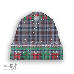 ScotsTee Shop Scottish Gayre Hunting Modern Tartan Plaid Christmas Deer Snowman Snowflake Bell Knit Beanie