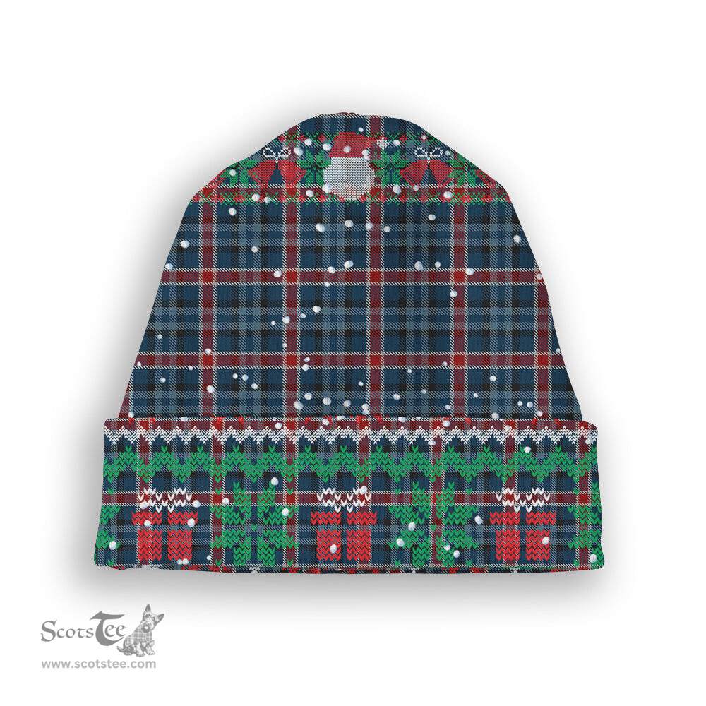 ScotsTee Shop Scottish Gandy of Myrton Tartan Plaid Christmas Deer Snowman Snowflake Bell Knit Beanie