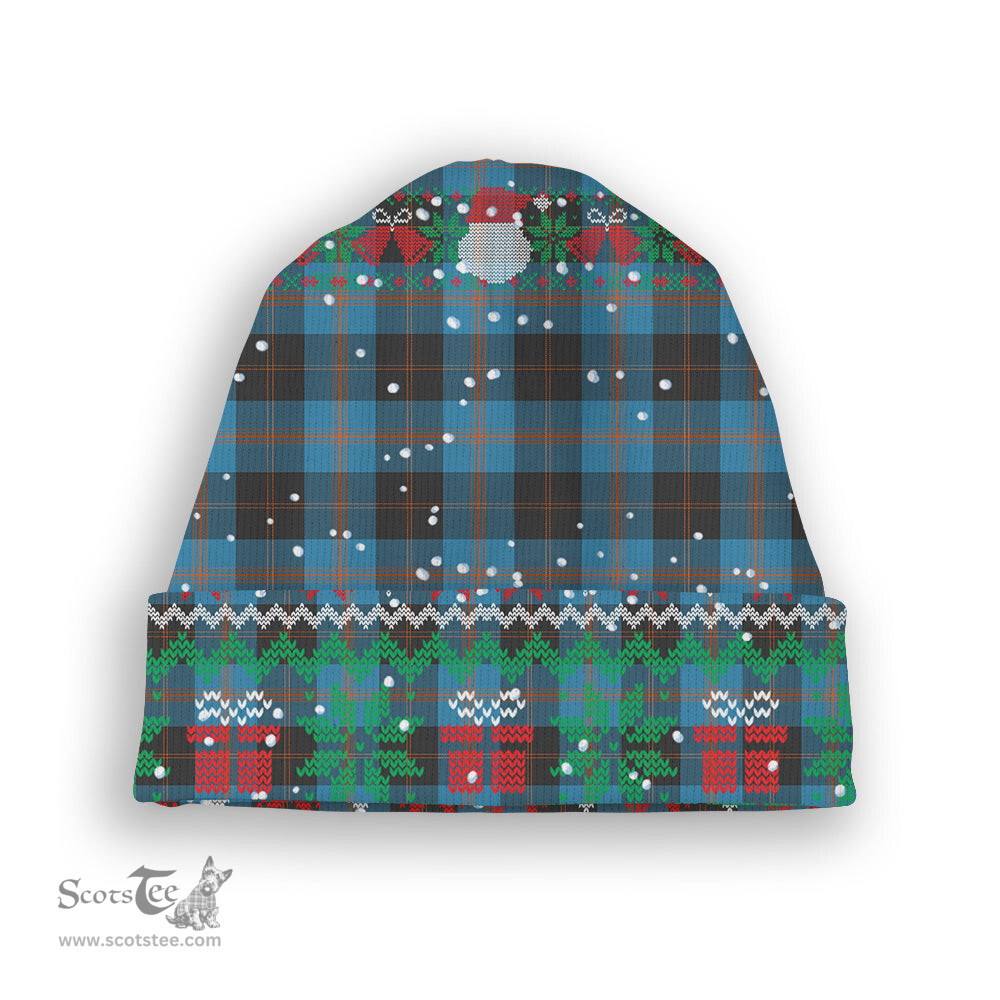 ScotsTee Shop Scottish Garden Tartan Plaid Christmas Deer Snowman Snowflake Bell Knit Beanie