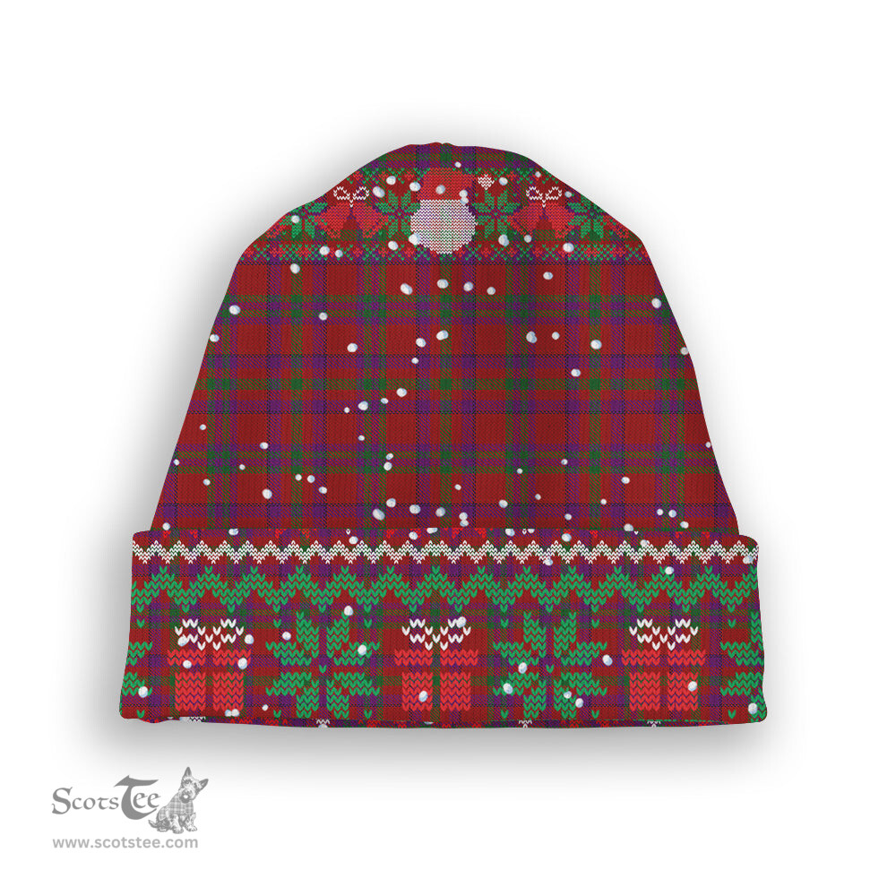 ScotsTee Shop Scottish Fiddes 3 Tartan Plaid Christmas Deer Snowman Snowflake Bell Knit Beanie