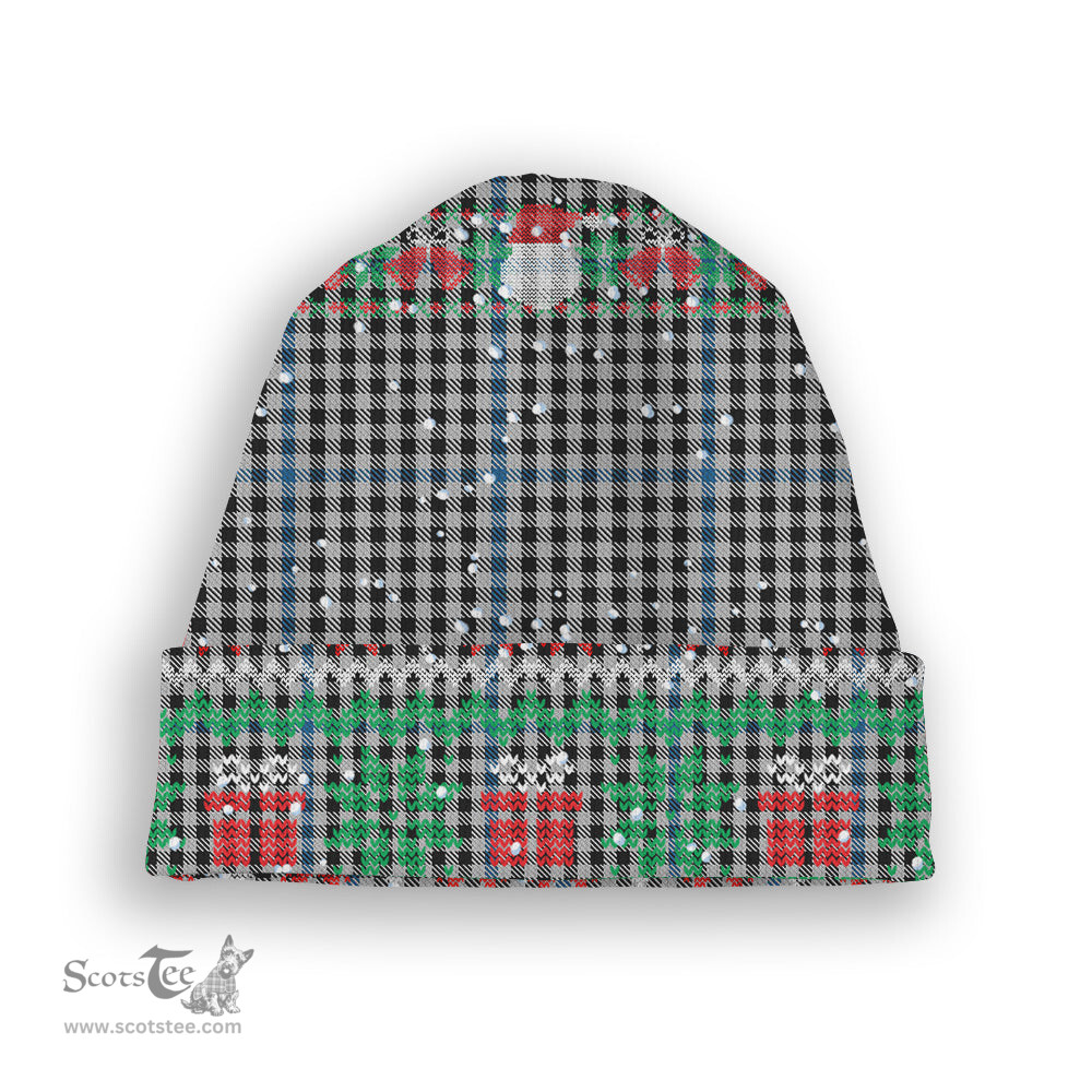 ScotsTee Shop Scottish Gladstone Tartan Plaid Christmas Deer Snowman Snowflake Bell Knit Beanie