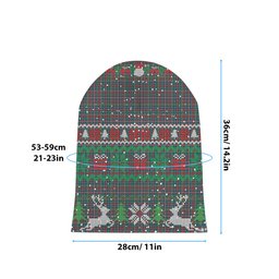 ScotsTee Shop Scottish Galbraith Old Modern Tartan Plaid Christmas Deer Snowman Snowflake Bell Knit Beanie