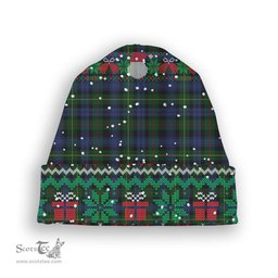 ScotsTee Shop Scottish Farquharson Vestiarium Scoticum Tartan Plaid Christmas Deer Snowman Snowflake Bell Knit Beanie