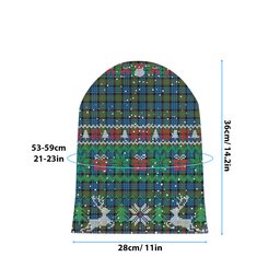 ScotsTee Shop Scottish Fletcher of Dunans Ancient Tartan Plaid Christmas Deer Snowman Snowflake Bell Knit Beanie