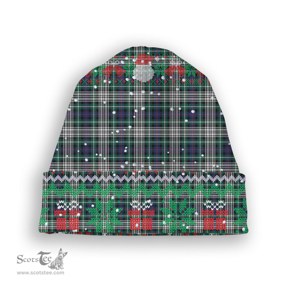 ScotsTee Shop Scottish Davidson of Tulloch Dress Modern Tartan Plaid Christmas Deer Snowman Snowflake Bell Knit Beanie