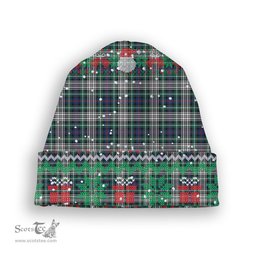 ScotsTee Shop Scottish Davidson of Tulloch Dress Modern Tartan Plaid Christmas Deer Snowman Snowflake Bell Knit Beanie