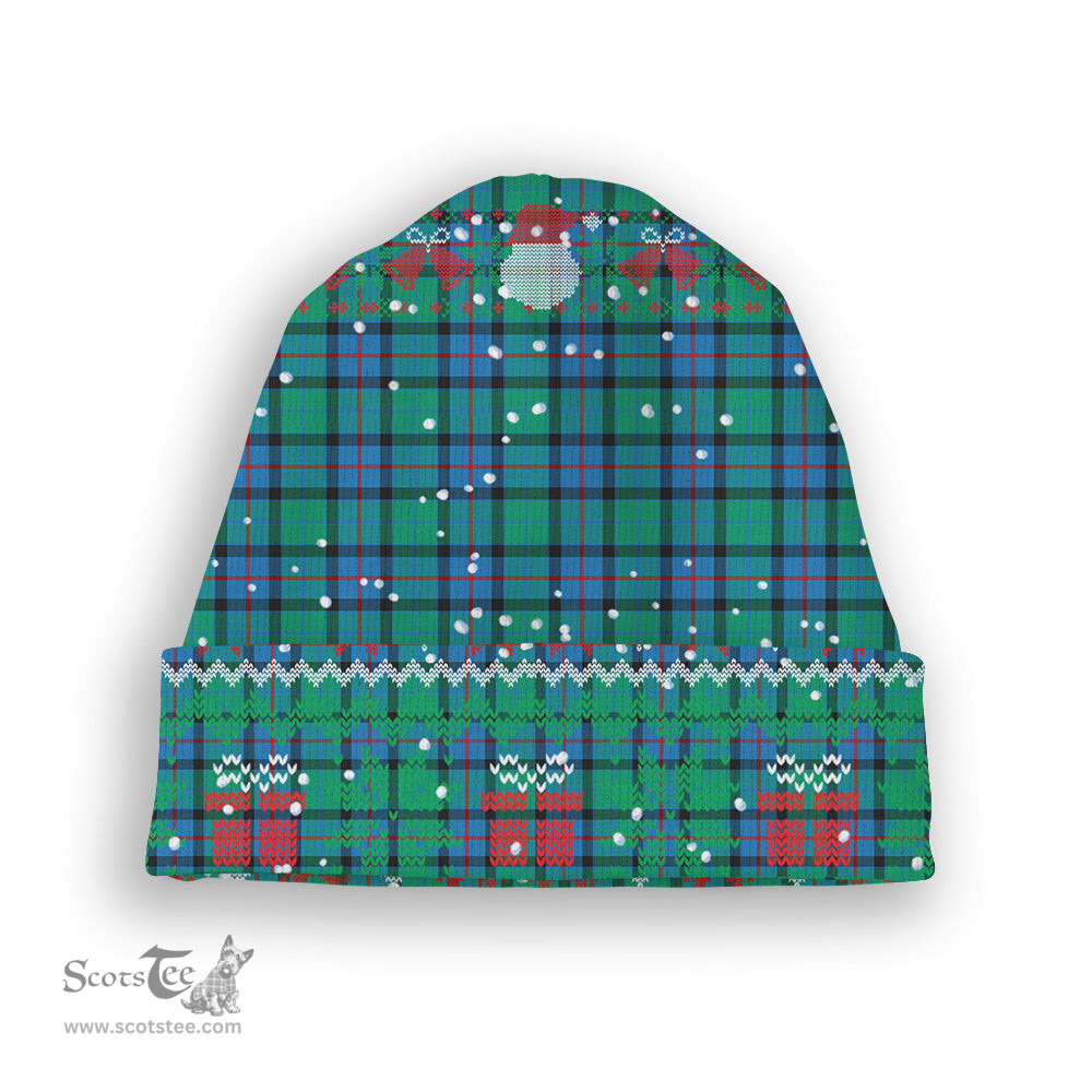 ScotsTee Shop Scottish Flower Of Scotland SC Tartan Plaid Christmas Deer Snowman Snowflake Bell Knit Beanie