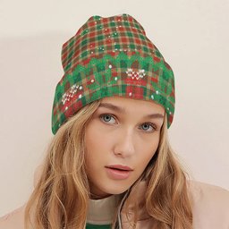 ScotsTee Shop Scottish Gibson Ancient Tartan Plaid Christmas Deer Snowman Snowflake Bell Knit Beanie