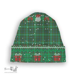 ScotsTee Shop Scottish Forrester Hunting Modern Tartan Plaid Christmas Deer Snowman Snowflake Bell Knit Beanie