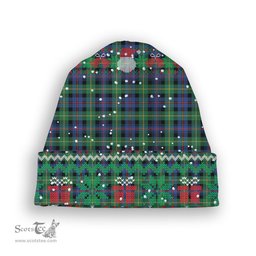 ScotsTee Shop Scottish Farquharson Ancient Tartan Plaid Christmas Deer Snowman Snowflake Bell Knit Beanie