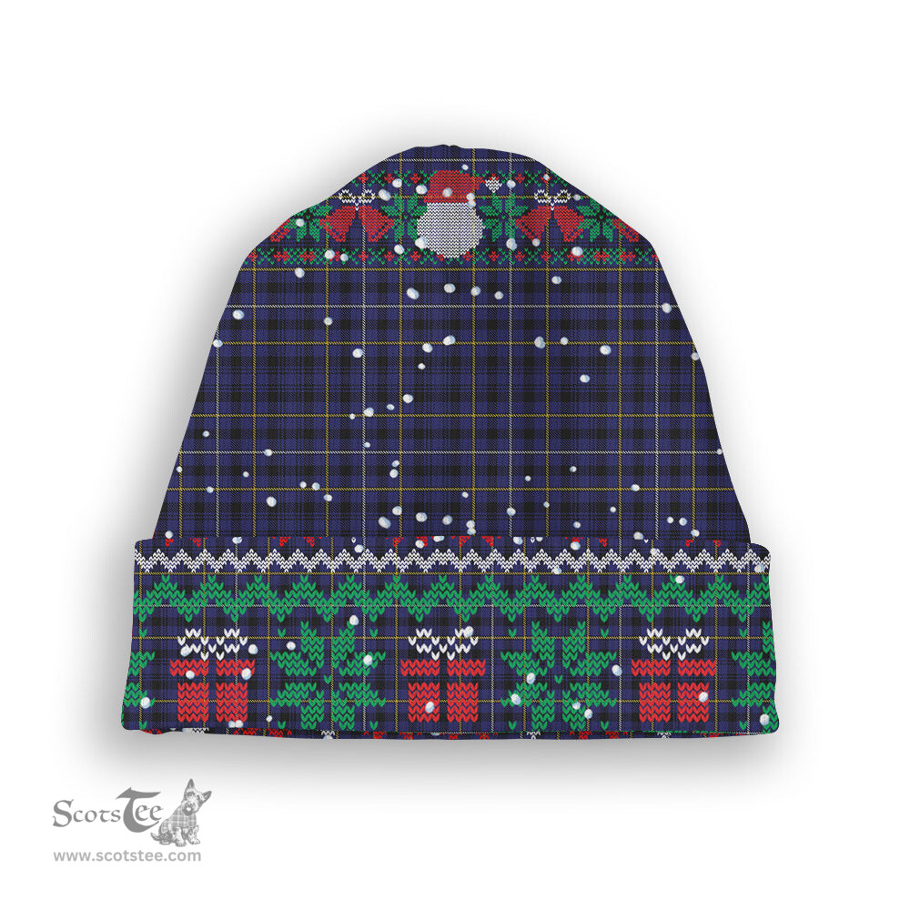 ScotsTee Shop Scottish Frisken Tartan Plaid Christmas Deer Snowman Snowflake Bell Knit Beanie