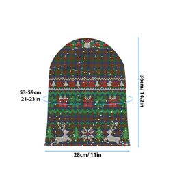 ScotsTee Shop Scottish Dorward Tartan Plaid Christmas Deer Snowman Snowflake Bell Knit Beanie