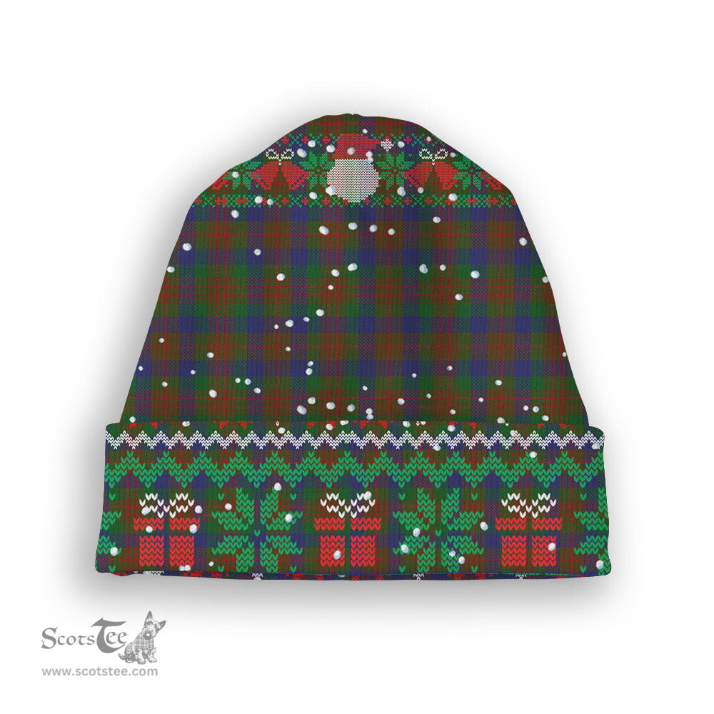 ScotsTee Shop Scottish Dorward Tartan Plaid Christmas Deer Snowman Snowflake Bell Knit Beanie
