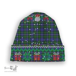 ScotsTee Shop Scottish Donnachaidh Tartan Plaid Christmas Deer Snowman Snowflake Bell Knit Beanie