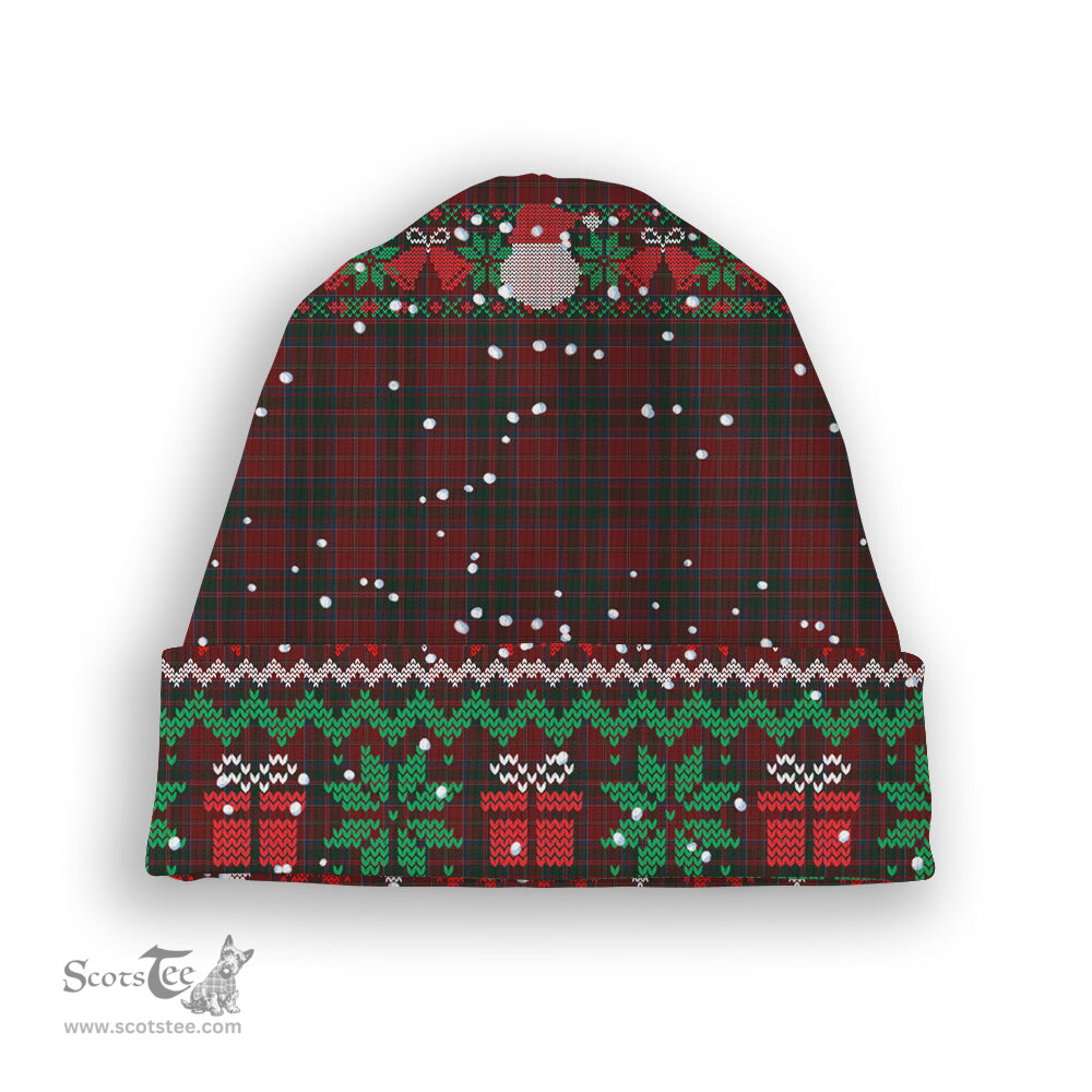 ScotsTee Shop Scottish Donald of Glencoe Tartan Plaid Christmas Deer Snowman Snowflake Bell Knit Beanie