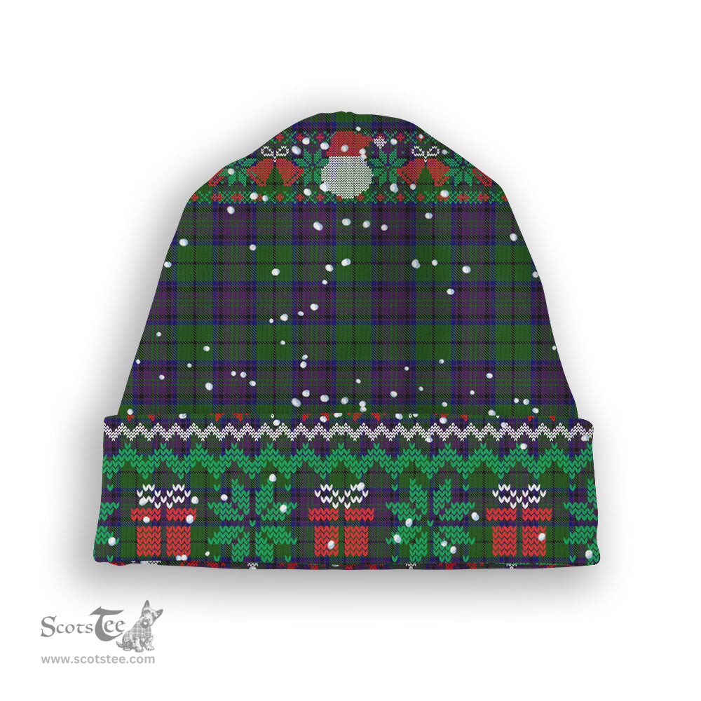 ScotsTee Shop Scottish Gary or Garry Tartan Plaid Christmas Deer Snowman Snowflake Bell Knit Beanie