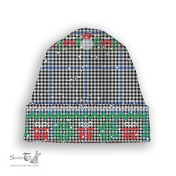 ScotsTee Shop Scottish Gladstone Modern Tartan Plaid Christmas Deer Snowman Snowflake Bell Knit Beanie