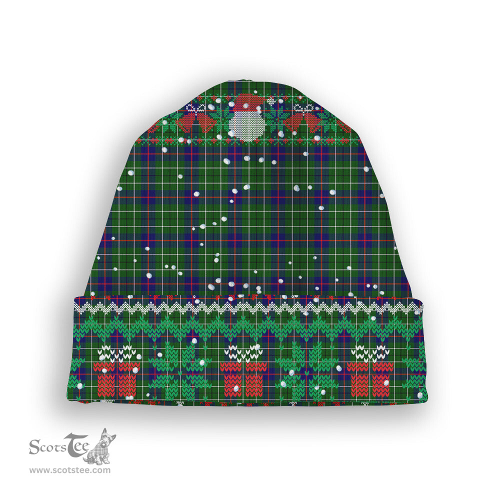 ScotsTee Shop Scottish Duncan Tartan Plaid Christmas Deer Snowman Snowflake Bell Knit Beanie