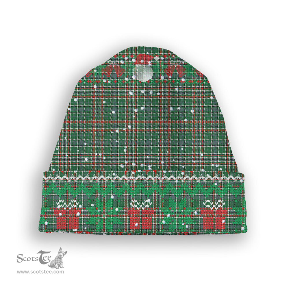 ScotsTee Shop Scottish Gayre Dress Ancient Tartan Plaid Christmas Deer Snowman Snowflake Bell Knit Beanie