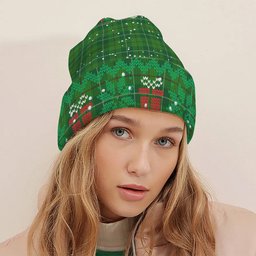 ScotsTee Shop Scottish Galloway Tartan Plaid Christmas Deer Snowman Snowflake Bell Knit Beanie