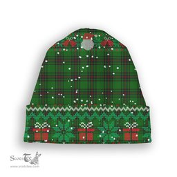 ScotsTee Shop Scottish Fife District Tartan Plaid Christmas Deer Snowman Snowflake Bell Knit Beanie