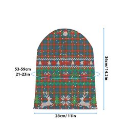 ScotsTee Shop Scottish Fraser of Lovat Ancient Tartan Plaid Christmas Deer Snowman Snowflake Bell Knit Beanie