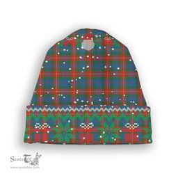 ScotsTee Shop Scottish Fraser of Lovat Ancient Tartan Plaid Christmas Deer Snowman Snowflake Bell Knit Beanie