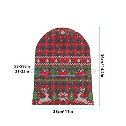ScotsTee Shop Scottish Fraser Gathering Red Modern Tartan Plaid Christmas Deer Snowman Snowflake Bell Knit Beanie