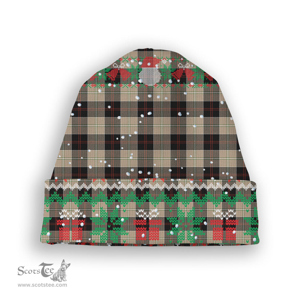ScotsTee Shop Scottish Dunlop Hunting Ancient Tartan Plaid Christmas Deer Snowman Snowflake Bell Knit Beanie