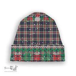 ScotsTee Shop Scottish Fraser Red Dress Tartan Plaid Christmas Deer Snowman Snowflake Bell Knit Beanie