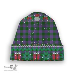 ScotsTee Shop Scottish Elphinstone Tartan Plaid Christmas Deer Snowman Snowflake Bell Knit Beanie