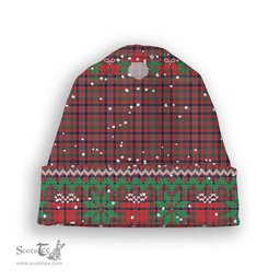 ScotsTee Shop Scottish Donald of Boisdale Modern Tartan Plaid Christmas Deer Snowman Snowflake Bell Knit Beanie