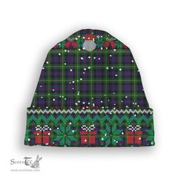 ScotsTee Shop Scottish Farquharson Tartan Plaid Christmas Deer Snowman Snowflake Bell Knit Beanie