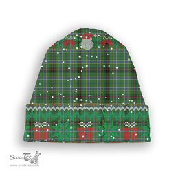 ScotsTee Shop Scottish Duncan of Sketraw Ancient Tartan Plaid Christmas Deer Snowman Snowflake Bell Knit Beanie