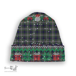 ScotsTee Shop Scottish Davidson of Tulloch Dress Tartan Plaid Christmas Deer Snowman Snowflake Bell Knit Beanie