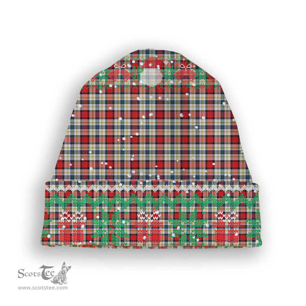 ScotsTee Shop Scottish Dundee Dress Tartan Plaid Christmas Deer Snowman Snowflake Bell Knit Beanie