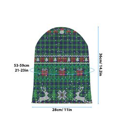ScotsTee Shop Scottish Douglas Tartan Plaid Christmas Deer Snowman Snowflake Bell Knit Beanie