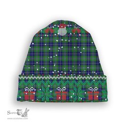 ScotsTee Shop Scottish Douglas Tartan Plaid Christmas Deer Snowman Snowflake Bell Knit Beanie