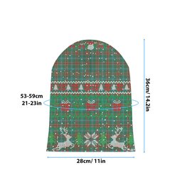 ScotsTee Shop Scottish Gayre Ancient Tartan Plaid Christmas Deer Snowman Snowflake Bell Knit Beanie