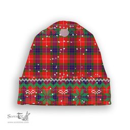 ScotsTee Shop Scottish Fraser Modern Tartan Plaid Christmas Deer Snowman Snowflake Bell Knit Beanie