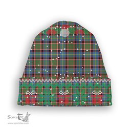 ScotsTee Shop Scottish Glass Tartan Plaid Christmas Deer Snowman Snowflake Bell Knit Beanie
