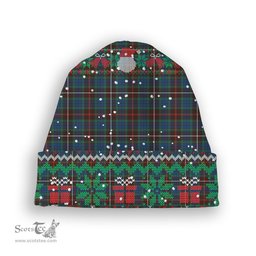 ScotsTee Shop Scottish Fraser Hunting Ancient Tartan Plaid Christmas Deer Snowman Snowflake Bell Knit Beanie